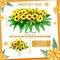 3 Pieces Artificial Cemetery Flowers for Headstone Memorial Day Flowers Funeral Headstone Saddle Sunflowers Bouquets with Vase for Outdoor Tombstone Grave Decoration(Yellow)